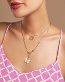 Enamel FLYING BUTTERFLY  18K GOLD NECKLACE