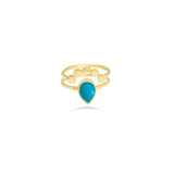 Pear Shape Turquoise Ring in 18k Yellow Gold